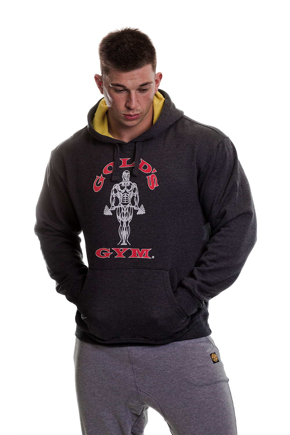 build Udfyld Selv tak GOLDS GYM MUSCLE JOE PULLOVER HOODIE CHARCOAL MARL -  BodyBeautifulApparel.com