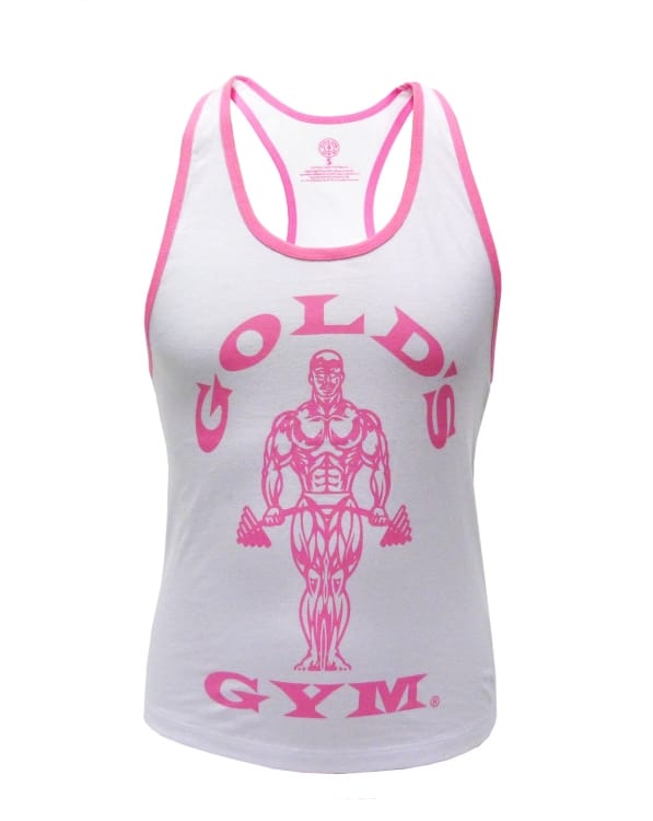 Golds Gym Ladies Loose Fit Muscle Tank white/pink ...
