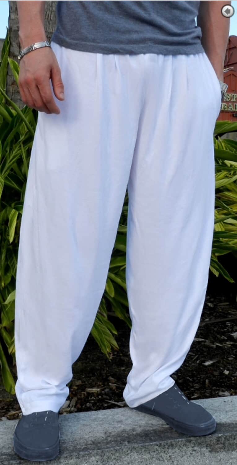 Crazee Wear| Style 500 Classic Solid White Baggy Pants ...