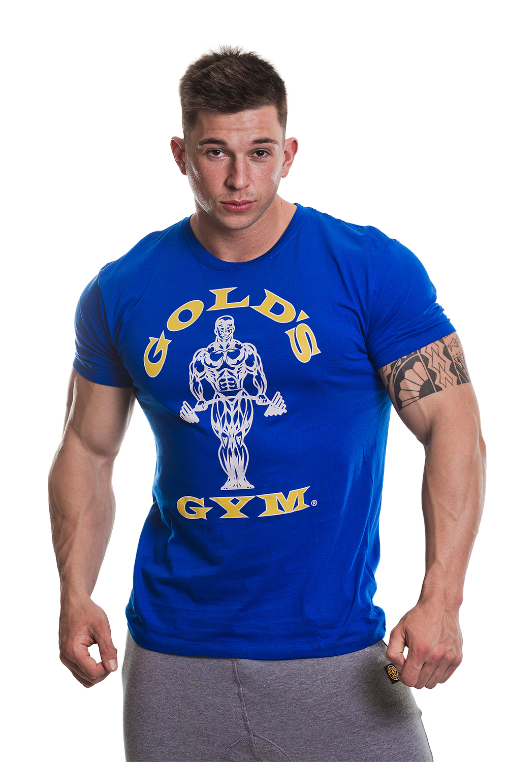 Golds Gym 2018 Muscle Joe Fitness Short Sleeve T-Shirt Mens Training Sport Tee