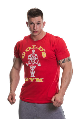 Golds Gym T-Shirt Muscle Joe Bodybuilding Fitness Sport Rot