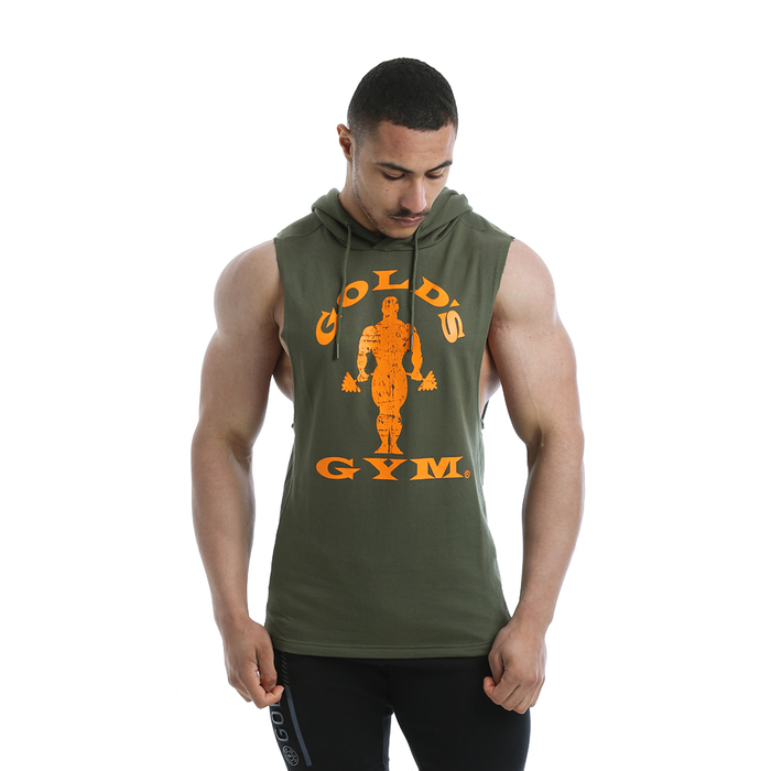 Golds Gym Mens Drop Armhole Sweatshirt army - bodybeautifulapparel.com