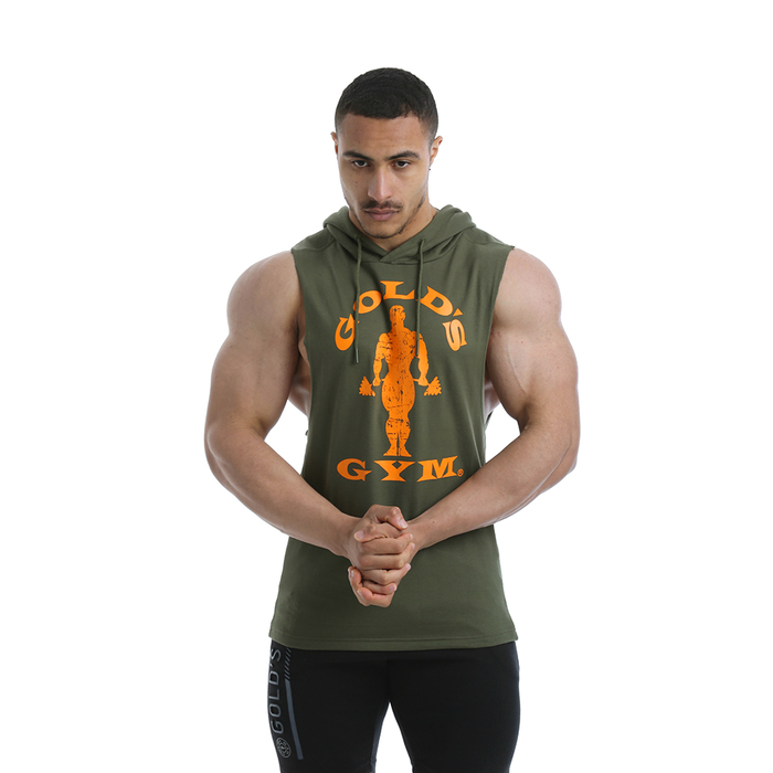 Golds Gym Mens Drop Armhole Sweatshirt army - bodybeautifulapparel.com